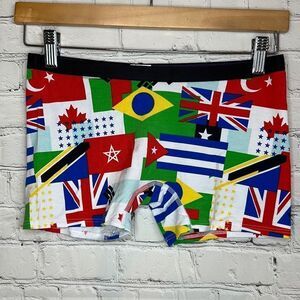 MeUndies Women’s Boyshort World Flag Print Micromodal size Medium NEW no tags